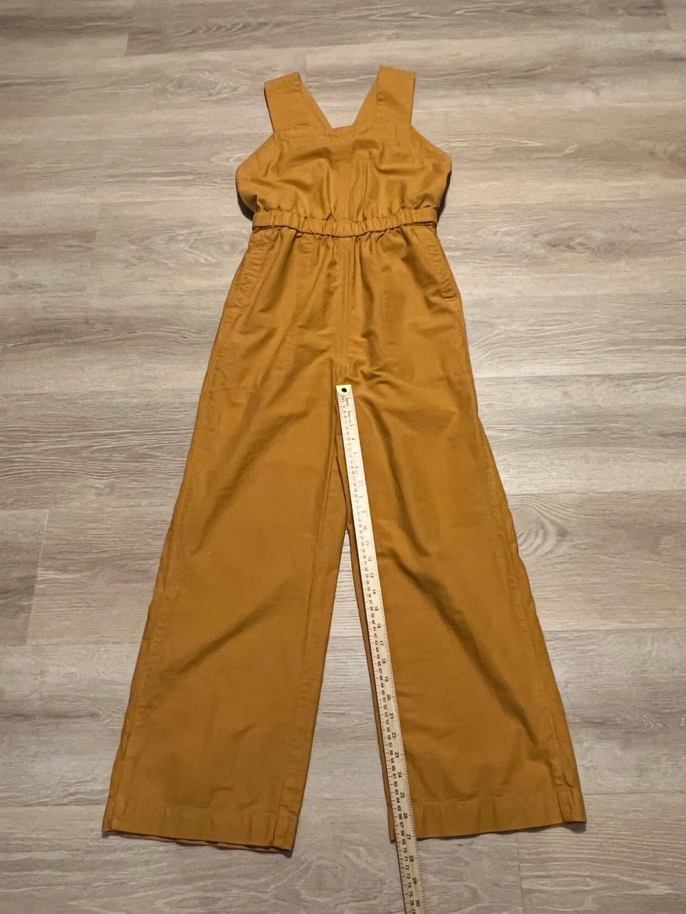 Everlane The Fatigue Apron Jumpsuit Amber Gold Organic Cotton Linen Blend Size 4